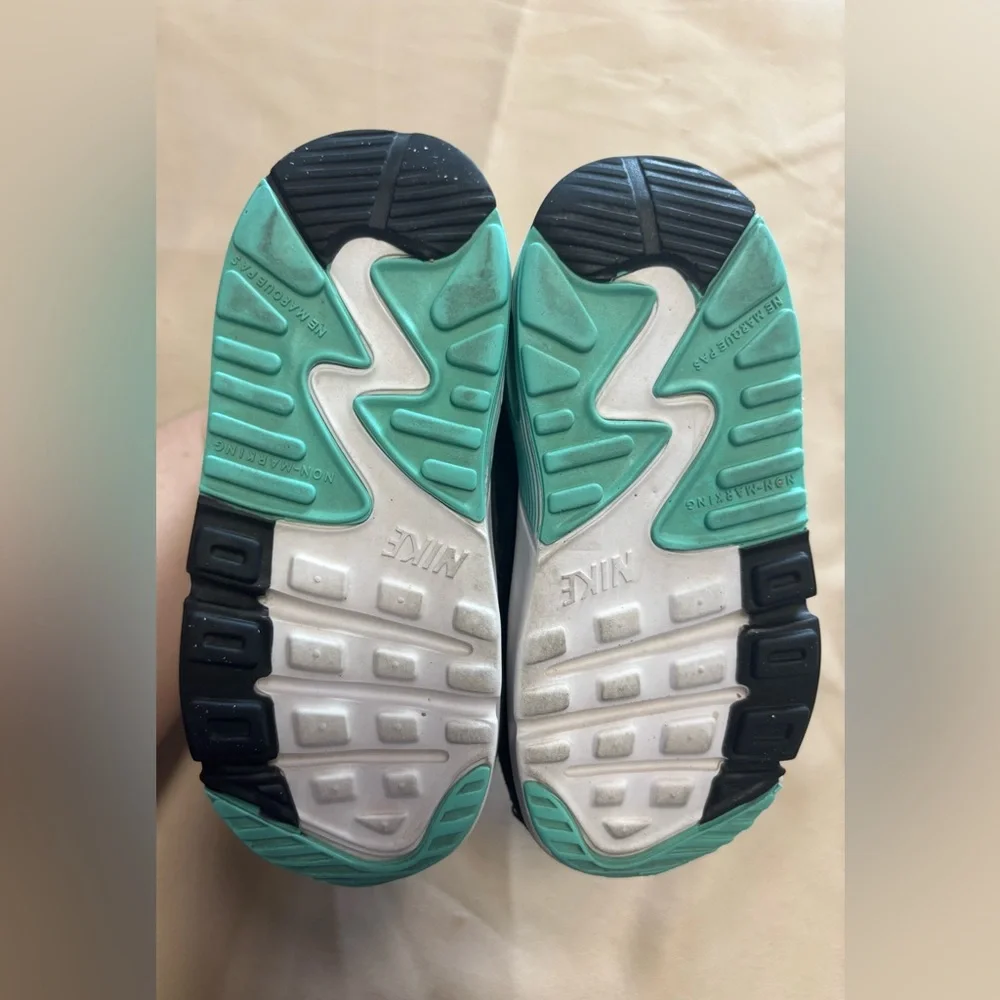 Nike Toddler Gray, White, and Teal‎ Sneakers Air Max 90